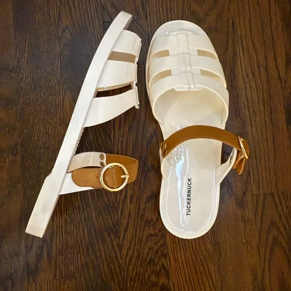 Tuckernuck Ivory Riley Jelly Sandals size 8/9 - Picture 3 of 4